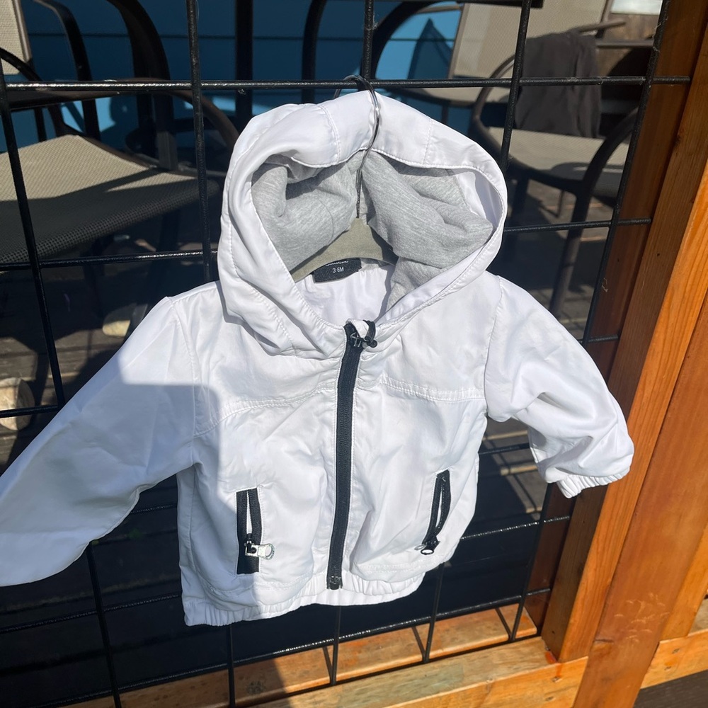 Little Bipsy White and Gray Hooded Jacket